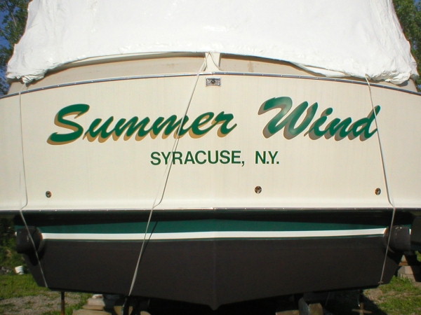 Boat Graphics, Boat Decals, boat signs :: back of boat signs, boat graphics :: Syracuse, NY