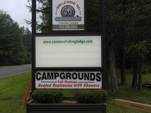 Illuminated sign, painted sign, lexan face :: Camping signs, Sign cabinet interchangeable letter signs :: Altmar, NY